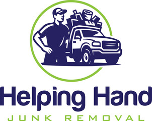 Junk removal logo design template. Suitable for Recycling or trash removal business.