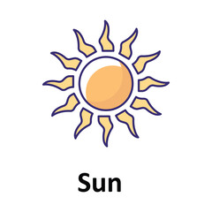 Sun Vector icon which can easily modify or edit
