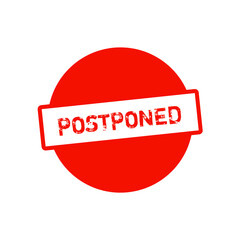 postponed rectangular Icon Red Postponed Stamp Icon – Transparent Background PNG
