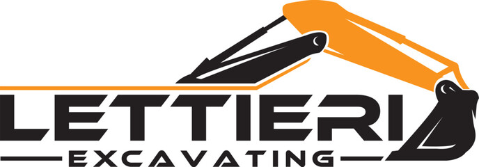 Excavator Company Rental Emblem Logo Vector Template