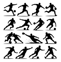 Set of Soccer Players Silhouettes
