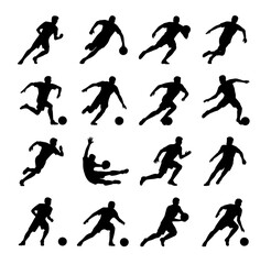 Set of Soccer Players Silhouettes
