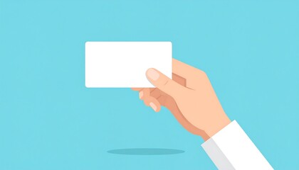 Hand holding a blank business card