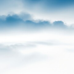 Obraz premium Cloudy sky effect with soft sky blue blending into white mist, dreamy and minimal