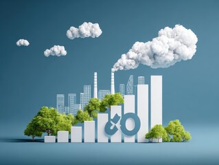 Carbon emission reduction target, Green economy and sustainability Net Zero future. Sustainable development, Energy goals 2025. CO2 emission graph, Goals sustainable planet by 2050.World Environment.