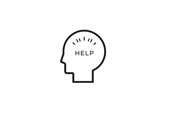 Minimalist Icon for Seeking Mental Health Help and Psychological Support