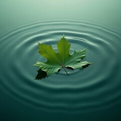 Botanical Debris Adrift on Calm Surface