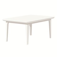 Fototapeta premium Minimalist White Dining Table Illustration for Interior Design and Furniture Catalogs