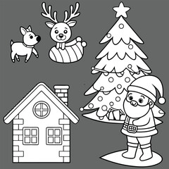 Winter Christmas composition in paper cut style .Merry Christmas text Calligraphic Lettering Vector illustration. Merry Christmas card. Winter holiday theme. Happy New Year. Christmas cartoon.