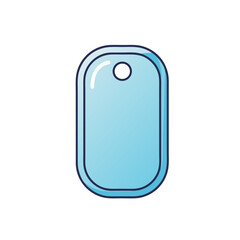 Minimalist azure identification tag conveying simplicity and modern design style object isolated against a white backdrop