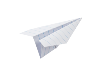 Paper airplane folded paper origami flight white black craft hobby minimal simple