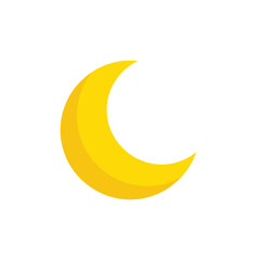 Captivating crescent moon illustration against a clean white backdrop invoking nighttime atmosphere and celestial allure emanating simple design and