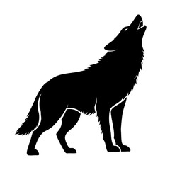 Howling wolf wildlife vector silhouette