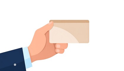 Hand holding blank card