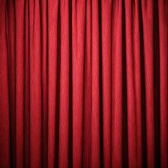 A dramatic red curtain with vertical folds, suitable for stage or theater use. The rich color and texture create a sense of anticipation.