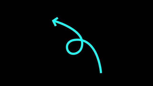 animated  looping arrow pointing up and left,upward swirl arrow animation,scribble arrow loop animation,hand drawn curly arrow pointing up.