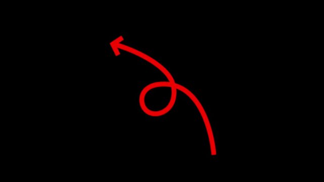 animated  looping arrow pointing up and left,upward swirl arrow animation,scribble arrow loop animation,hand drawn curly arrow pointing up.
