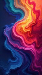 Fototapeta premium Abstract colorful swirls merging, representing laser printer color space, tint, technology