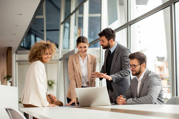 Multiethnic business people working together in the office