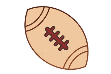 american football icon of color style design on white background. 