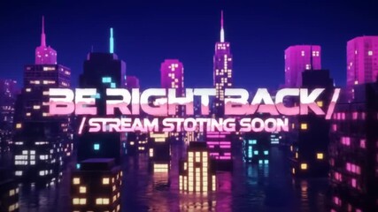 Neon city skyline streaming event