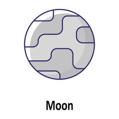 Obraz premium Moon Vector icon which can easily modify or edit