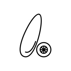 Cucumber icon, vector line isolated on white background. Trendy and modern design.