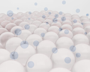 피부 세포 재생과 보습을 표현한 3D 추상 이미지 /3D Abstract Background Representing Skin Cell Regeneration and Hydration