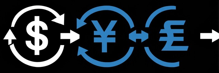 Obraz premium Currency Exchange Symbols Representing Global Finance Trends for International Transactions and Trade Dynamics