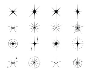 celebration stars pack set collection pack bundle black shape icon silhouette vector flat illustration design on white background