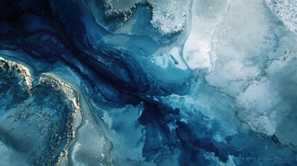 Abstract Blue and White Fluid Pattern with Frosted Texture