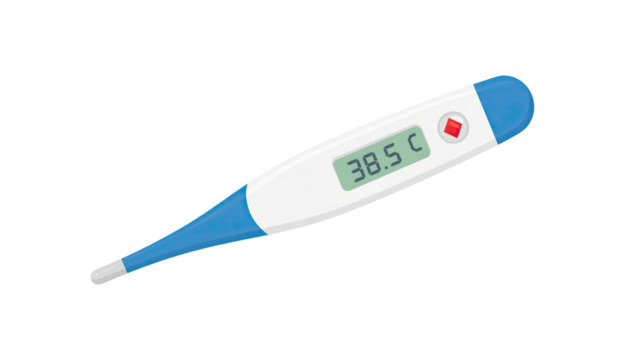 Digital thermometer illustration medical temperature measuring device isolated on white background
