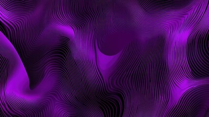 Abstract purple and black wavy lines create a mesmerizing optical illusion background for modern