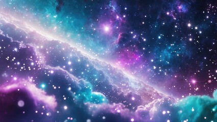 Fototapeta premium Colorful galaxy with bright stars and cosmic clouds. Space, universe, astronomy, and celestial phenomena. The image of deep space and cosmic clouds.