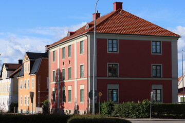 Sweden. Streets and houses in the city of Västervik in Sweden. Kalmar County.  © Andrii