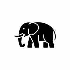Elephant Silhouette Icon – Wild Animal Vector Graphic Isolated on Transparent Background