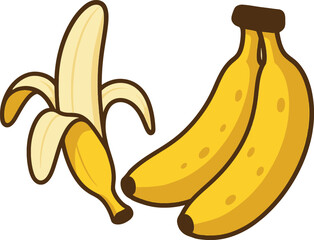 Banana clipart vector illustration. Simple tropical fruit design in flat cartoon style, perfect for logo, sticker, education material, and graphic decoration. © LittlePic