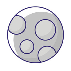 Crater Moon Vector icon which can easily modify or edit