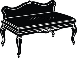 Handmade Style Sofa and Table &ndash; Rustic Furniture Illustration for Interior Design