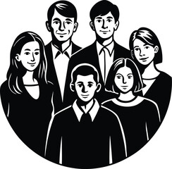 Family and Friends Together &ndash; Happy Moments Vector & Illustration Set