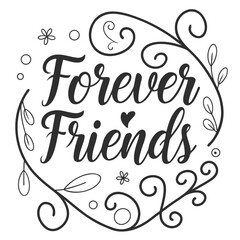 Elegant font “Forever Friends” with decorative swirls (2).eps