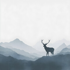 Majestic Stag in Mountain Landscape
