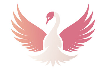 Elegant Swan with Wings Spread in a Graceful Pose