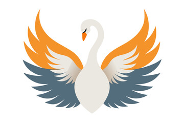 Obraz premium Elegant Swan with Wings Spread in a Graceful Pose