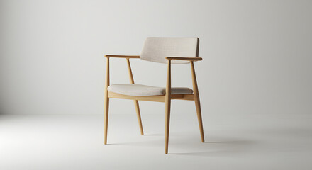 Modern Beige Armchair on White, Contemporary Furniture Design