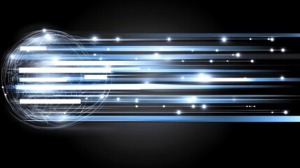 Abstract futuristic background with glowing lines and circle connection concept