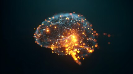 Abstract neural network: glowing nodes and lines connecting in complex patterns, representing human intelligence and digital processing.