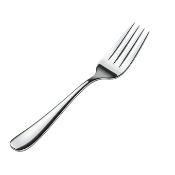 Shiny metal fork utensil isolated on background