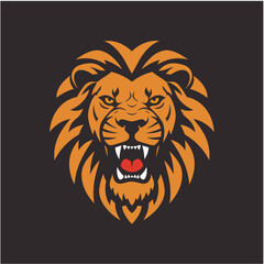 Obraz premium Angry Lion Roar Vector 