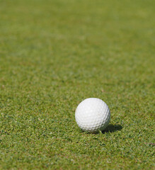  white ball golf on the green